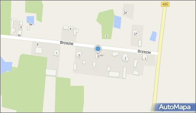 Brzezie, Brzezie, 4, mapa Brzezie