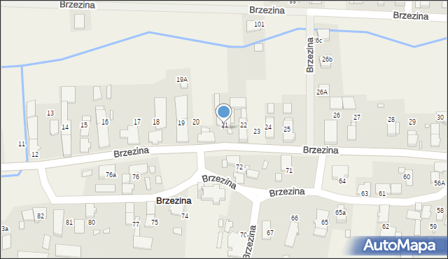 Brzezina, Brzezina, 21a, mapa Brzezina