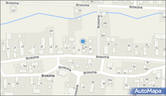 Brzezina, Brzezina, 24, mapa Brzezina