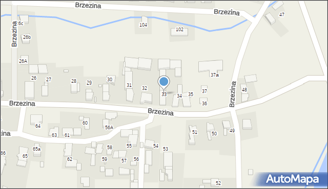 Brzezina, Brzezina, 33, mapa Brzezina