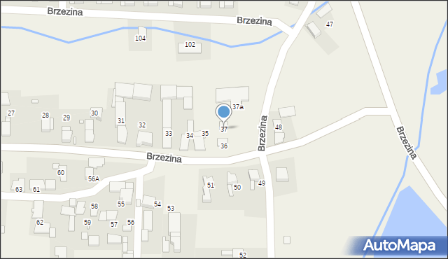 Brzezina, Brzezina, 37, mapa Brzezina