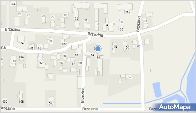 Brzezina, Brzezina, 53, mapa Brzezina