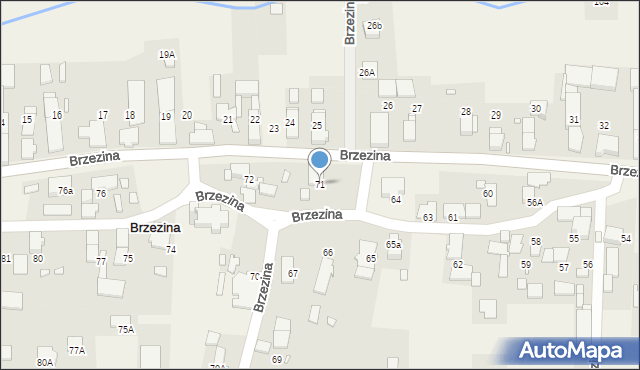 Brzezina, Brzezina, 71, mapa Brzezina