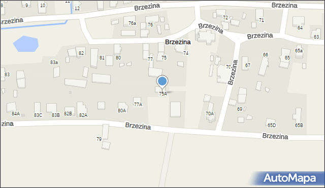 Brzezina, Brzezina, 75A, mapa Brzezina