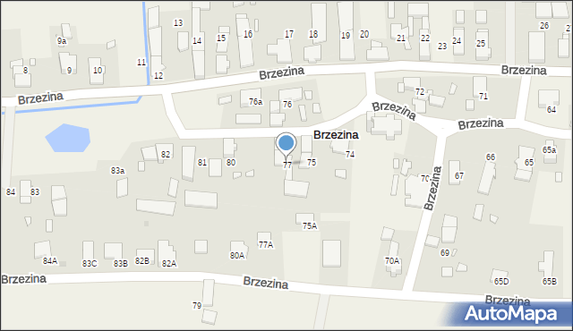 Brzezina, Brzezina, 77, mapa Brzezina