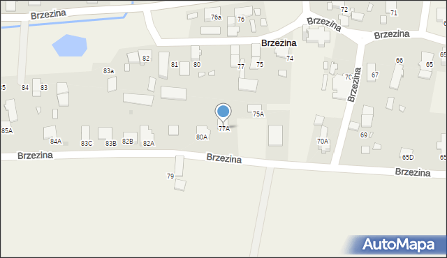 Brzezina, Brzezina, 77A, mapa Brzezina