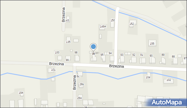 Brzezina, Brzezina, 96, mapa Brzezina