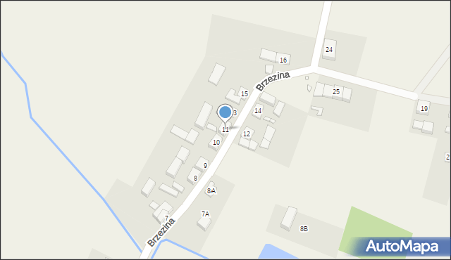 Brzezina, Brzezina, 11, mapa Brzezina