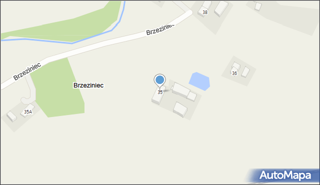 Brzeziniec, Brzeziniec, 35, mapa Brzeziniec