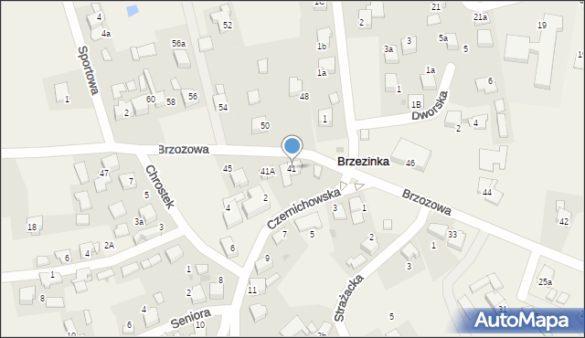 Brzezinka, Brzozowa, 41, mapa Brzezinka