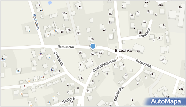 Brzezinka, Brzozowa, 41A, mapa Brzezinka