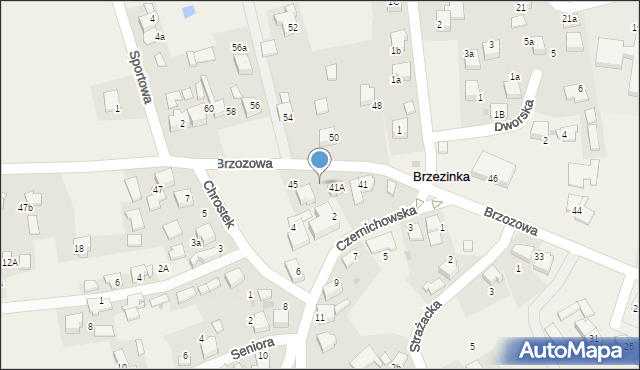 Brzezinka, Brzozowa, 43, mapa Brzezinka