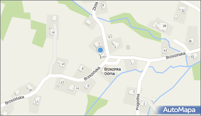 Brzezinka, Brzezińska, 2, mapa Brzezinka