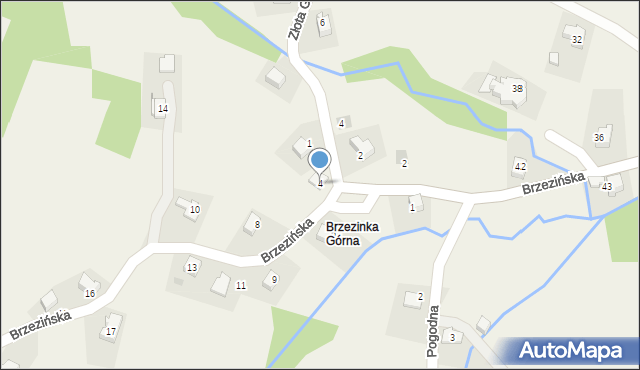 Brzezinka, Brzezińska, 4, mapa Brzezinka