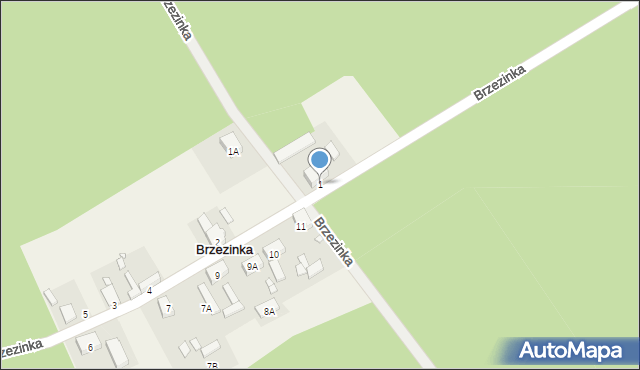 Brzezinka, Brzezinka, 1, mapa Brzezinka