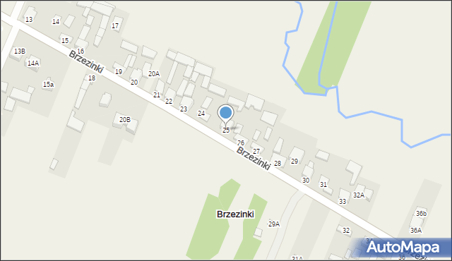 Brzezinki, Brzezinki, 25, mapa Brzezinki