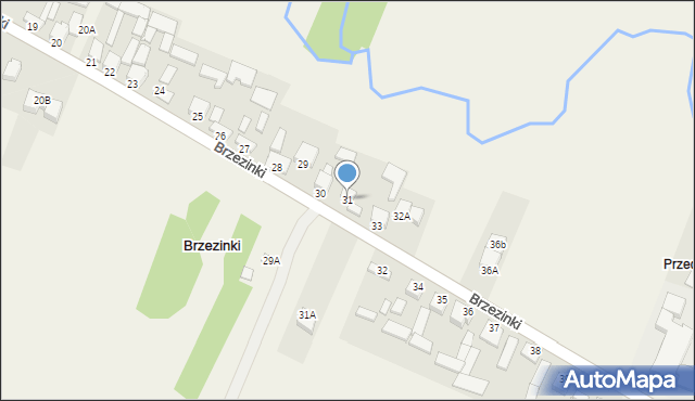 Brzezinki, Brzezinki, 31, mapa Brzezinki