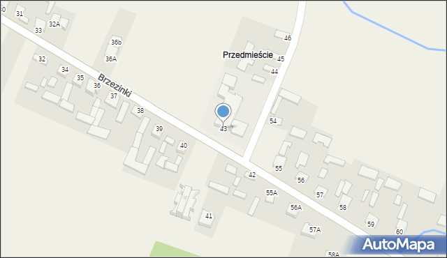 Brzezinki, Brzezinki, 43, mapa Brzezinki