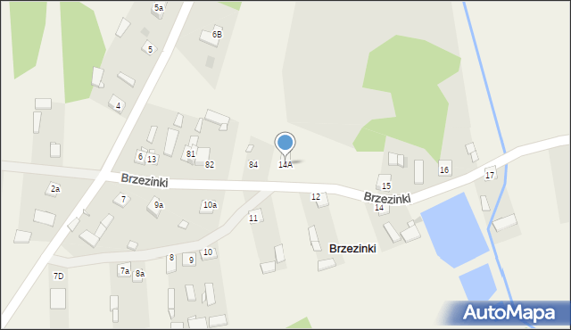 Brzezinki, Brzezinki, 14A, mapa Brzezinki