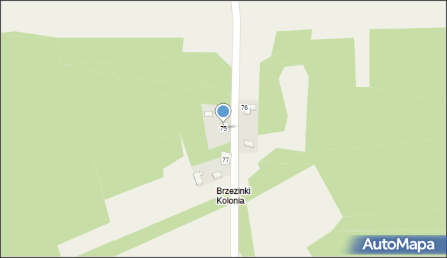 Brzezinki, Brzezinki, 75, mapa Brzezinki