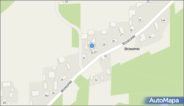 Brzezinki, Brzezinki, 31, mapa Brzezinki