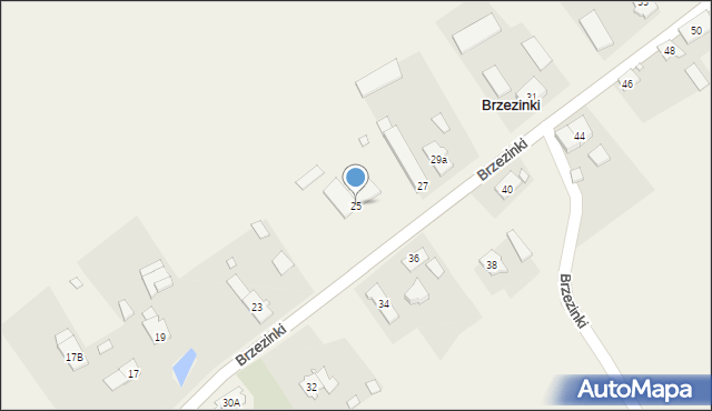 Brzezinki, Brzezinki, 25, mapa Brzezinki