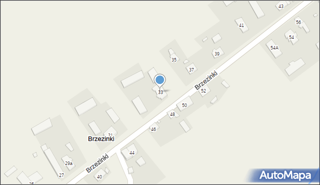 Brzezinki, Brzezinki, 33, mapa Brzezinki