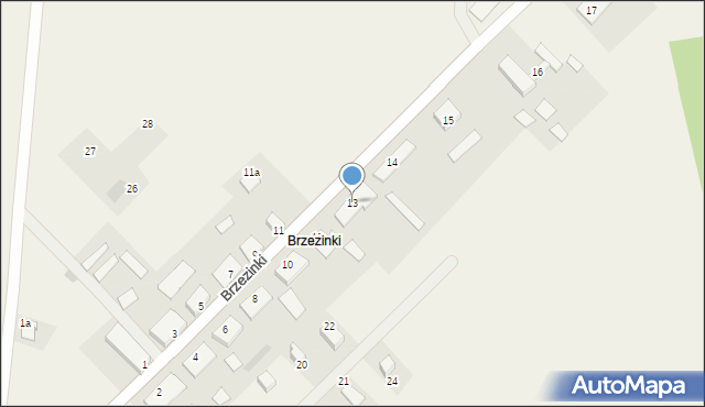 Brzezinki, Brzezinki, 13, mapa Brzezinki