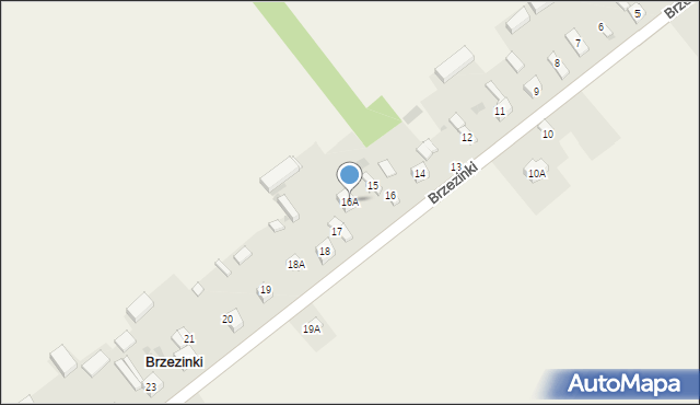 Brzezinki, Brzezinki, 16A, mapa Brzezinki