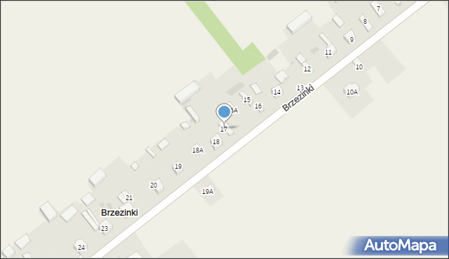 Brzezinki, Brzezinki, 17, mapa Brzezinki