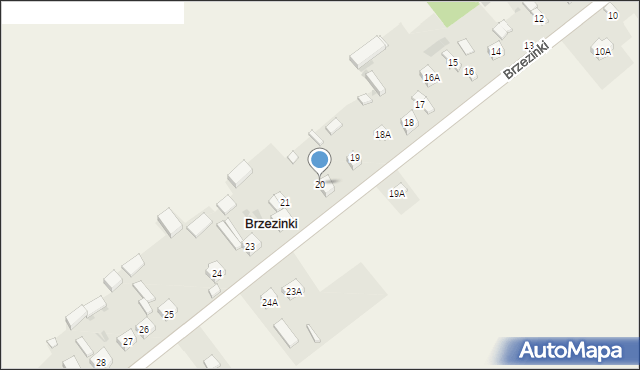 Brzezinki, Brzezinki, 20, mapa Brzezinki