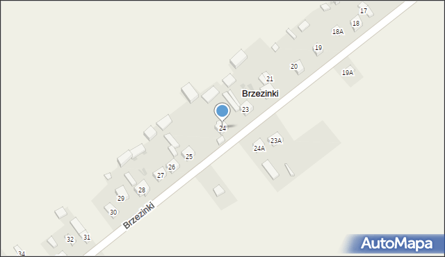 Brzezinki, Brzezinki, 24, mapa Brzezinki