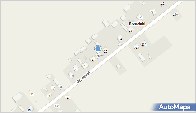 Brzezinki, Brzezinki, 26, mapa Brzezinki