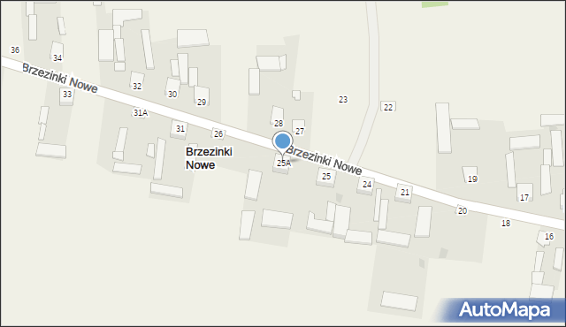 Brzezinki Nowe, Brzezinki Nowe, 25A, mapa Brzezinki Nowe