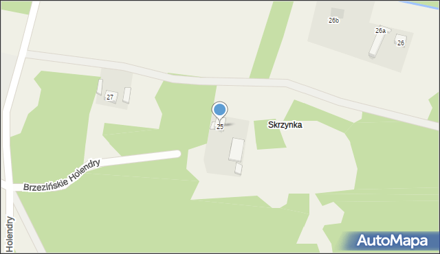 Brzezińskie Holendry, Brzezińskie Holendry, 25, mapa Brzezińskie Holendry