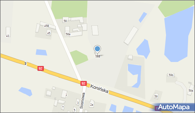 Brzezińskie Holendry, Brzezińskie Holendry, 58B, mapa Brzezińskie Holendry