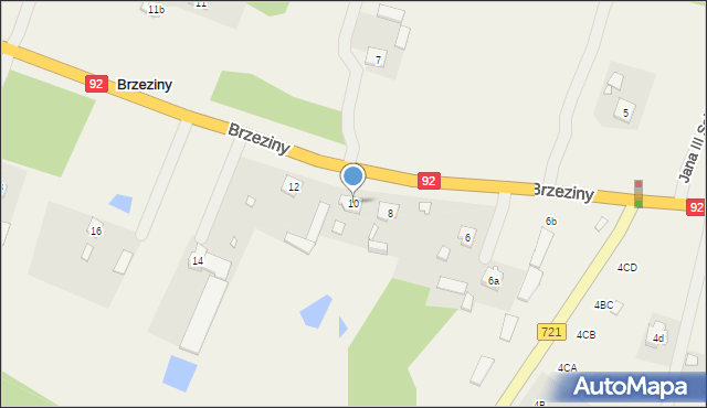 Brzeziny, Brzeziny, 10, mapa Brzeziny