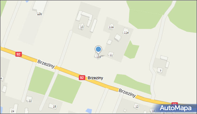 Brzeziny, Brzeziny, 11b, mapa Brzeziny