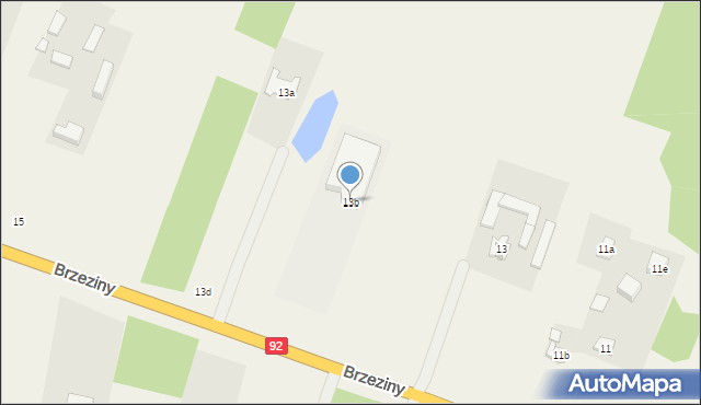 Brzeziny, Brzeziny, 13b, mapa Brzeziny