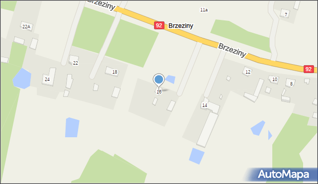 Brzeziny, Brzeziny, 16, mapa Brzeziny