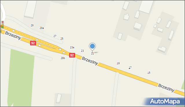 Brzeziny, Brzeziny, 21, mapa Brzeziny