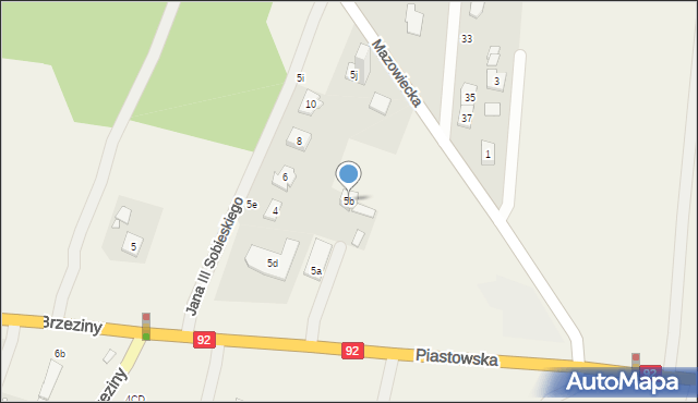 Brzeziny, Brzeziny, 5b, mapa Brzeziny