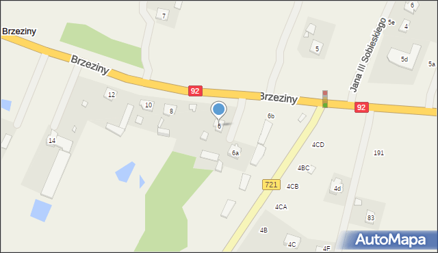 Brzeziny, Brzeziny, 6, mapa Brzeziny