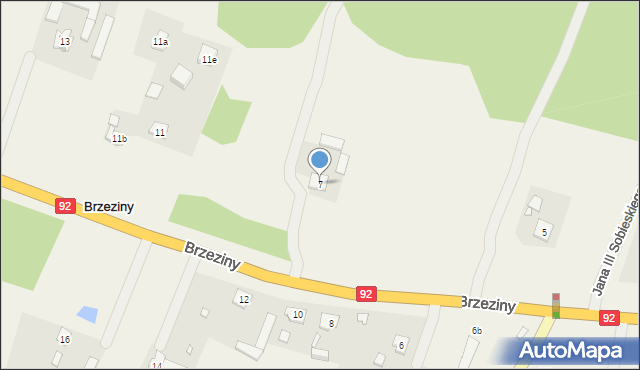 Brzeziny, Brzeziny, 7, mapa Brzeziny