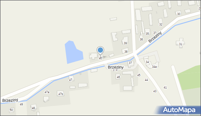 Brzeziny, Brzeziny, 40, mapa Brzeziny
