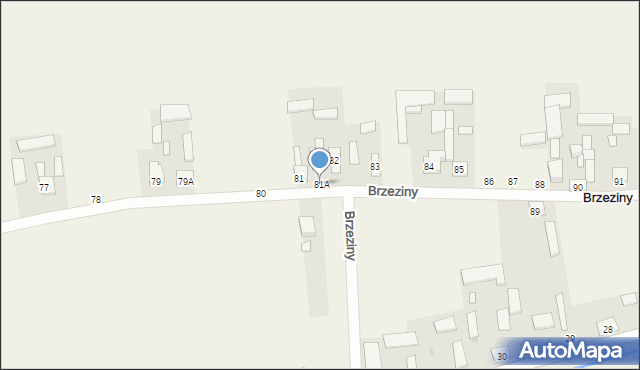 Brzeziny, Brzeziny, 81A, mapa Brzeziny