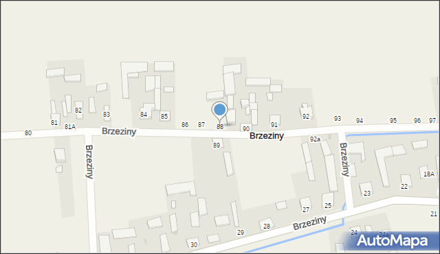 Brzeziny, Brzeziny, 88, mapa Brzeziny