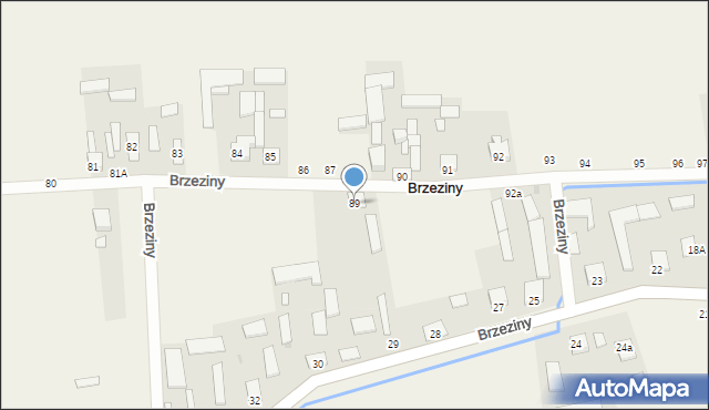 Brzeziny, Brzeziny, 89, mapa Brzeziny