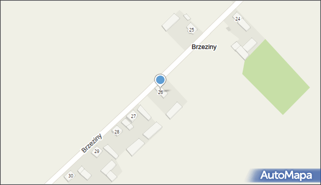 Brzeziny, Brzeziny, 26, mapa Brzeziny