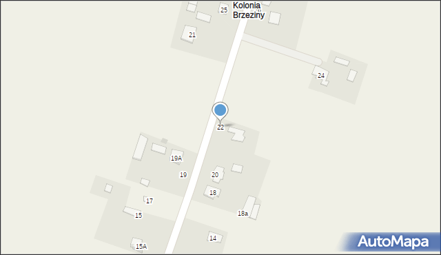 Brzeziny, Brzeziny, 22, mapa Brzeziny